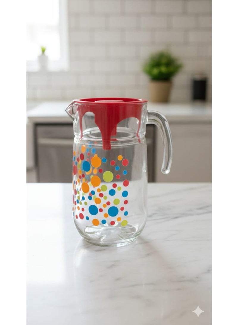 سيتى جلاس دورق زجاج شفاف بغطاء سعة 1.3 لتر – لتقديم الماء والعصائر - Image 2